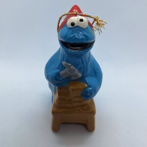 Vintage Sesame Street Cookie‎ Monster Toymaker Ceramic Christmas Ornament